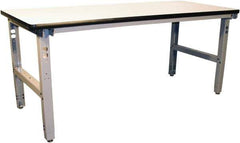 Proline - 72 Wide x 36" Deep x 36" High, Static Dissipative Workbench - Adjustable Height Legs, Gray - Industrial Tool & Supply