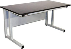 Proline - 60 Wide x 30" Deep x 30" High, Chem-Guard Workbench - Fixed Legs With Adjustable Height Glides, Gray - Industrial Tool & Supply
