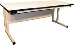 Proline - 72 Wide x 30" Deep x 30" High, Static Dissipative Workbench - Fixed Legs With Adjustable Height Glides, Beige - Industrial Tool & Supply