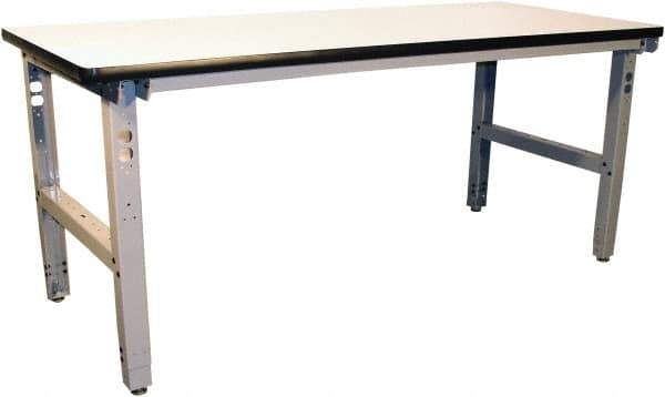 Proline - 72 Wide x 30" Deep x 36" High, Static Dissipative Workbench - Adjustable Height Legs, Gray - Industrial Tool & Supply