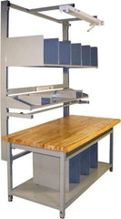 Proline - 60 Wide x 30" Deep x 36" High, Butcher Block Maple Workbench - Adjustable Height Legs, Gray - Industrial Tool & Supply