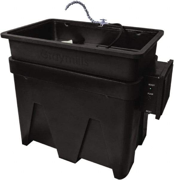 Graymills - Free Standing Water-Based Parts Washer - 30 Gal Max Operating Capacity, HDPE Tank, 43" Long - Industrial Tool & Supply