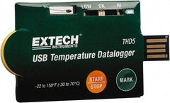 Extech - Temperature Recorders Type: Temperature Recorder Recording Time: Selectable data sampling rate: 2sec, 5sec, 10sec, 30sec, 1min, 5min, 10min, 30min, 1hour, 2hour, 3hour, 6hour, 12hour, 24hour - Industrial Tool & Supply