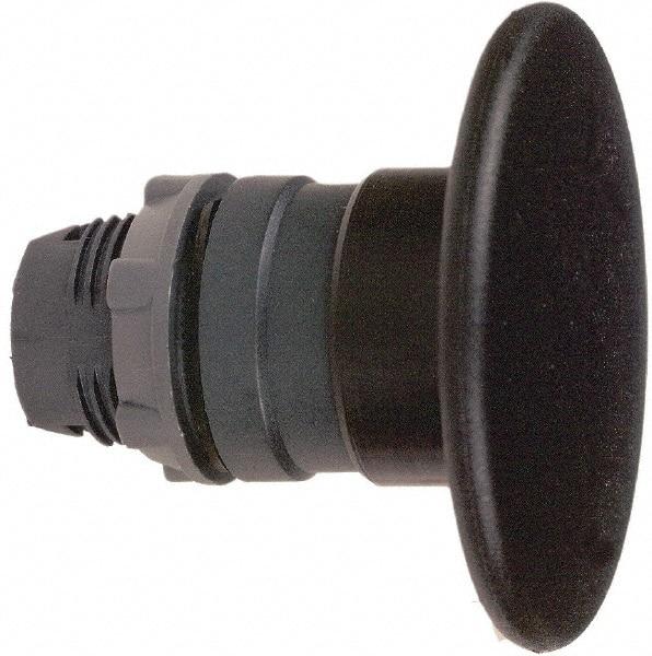 Schneider Electric - 22mm Mount Hole, Extended Mushroom Head, Pushbutton Switch Only - Round, Black Pushbutton, Nonilluminated, Momentary (MO) - Industrial Tool & Supply