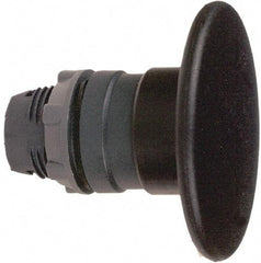 Schneider Electric - 22mm Mount Hole, Extended Mushroom Head, Pushbutton Switch Only - Round, Black Pushbutton, Nonilluminated, Momentary (MO) - Industrial Tool & Supply