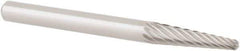 OSG - 1/8" Cut Diam, 1/8" Shank Diam, Taper Head Fluted Cut Burr - Carbide, Radius End, 1/2" LOC, 1-1/2" OAL - Industrial Tool & Supply