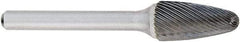 OSG - 9mm Cut Diam, 6mm Shank Diam, Cone Head Fluted Cut Burr - Carbide, Radius End, 26mm LOC, 152mm OAL - Industrial Tool & Supply