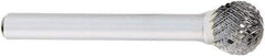 OSG - 9mm Cut Diam, 6mm Shank Diam, Ball Head Burr - Carbide, 50mm OAL - Industrial Tool & Supply