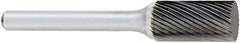 OSG - 1/2" Cut Diam, 1/4" Shank Diam, Tree Head Fluted Cut Burr - Carbide, Radius End, 1" LOC, 6" OAL - Industrial Tool & Supply