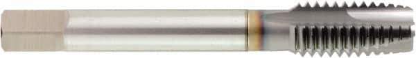 OSG - M12x1.25 Metric Fine 4 Flute TiCN Finish Powdered Metal Straight Flute Machine Tap - Bottoming, Right Hand Thread, 3-3/8" OAL, 1-21/32" Thread Length, D6 Limit, Oversize - Exact Industrial Supply