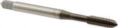 OSG - #10-32 UNF 4 Flute Nitride Finish Cobalt Straight Flute Standard Hand Tap - Plug, Right Hand Thread, 7/8" OAL, 0.194" Thread Length, H7 Limit, Oversize - Exact Industrial Supply