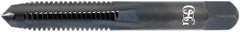OSG - 5/16-18 UNC 4 Flute Oxide Finish High Speed Steel Straight Flute Standard Hand Tap - Plug, Right Hand Thread, 2-23/32" OAL, 1-1/8" Thread Length, H11 Limit, Oversize - Exact Industrial Supply
