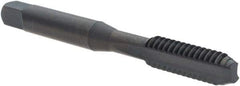OSG - 1/4-20 UNC 3B 2 Flute Oxide Finish High Speed Steel Straight Flute Standard Hand Tap - Bottoming, Right Hand Thread, 2-1/2" OAL, 1" Thread Length, H3 Limit, Oversize - Exact Industrial Supply