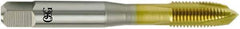 OSG - #4-48, 3 Flute, TiN Finish, Vanadium High Speed Steel Spiral Point Tap - Plug Chamfer, Right Hand Thread, Series 11015 - Exact Industrial Supply