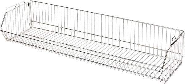 Quantum Storage - 20" Wide, Open Shelving Accessory/Component - Chrome, Chrome Finish, 36" Long, Use with Wire Shelving Units - Industrial Tool & Supply
