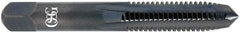 OSG - 1-3/8 - 12 UNF 3B 6 Flute TiCN Finish High Speed Steel Straight Flute Standard Hand Tap - Plug, Right Hand Thread, 6-1/16" OAL, 3" Thread Length, H4 Limit, Oversize - Industrial Tool & Supply
