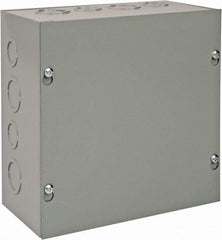 nVent Hoffman - Steel Junction Box Enclosure Screw Flat Cover - NEMA 1, 8" Wide x 8" High x 4" Deep - Industrial Tool & Supply