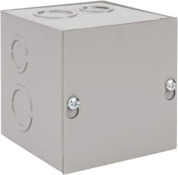 nVent Hoffman - Steel Junction Box Enclosure Screw Flat Cover - NEMA 1, 4" Wide x 4" High x 4" Deep - Industrial Tool & Supply