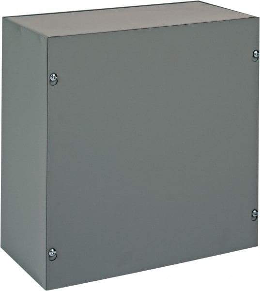 nVent Hoffman - Steel Junction Box Enclosure Screw Flat Cover - NEMA 1, 12" Wide x 12" High x 6" Deep - Industrial Tool & Supply