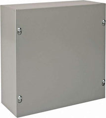 nVent Hoffman - Steel Junction Box Enclosure Screw Flat Cover - NEMA 1, 10" Wide x 10" High x 4" Deep - Industrial Tool & Supply