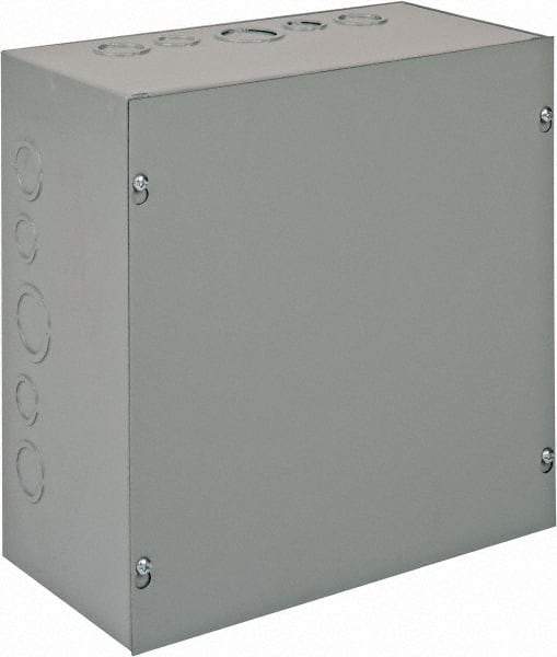 nVent Hoffman - Steel Junction Box Enclosure Screw Flat Cover - NEMA 1, 12" Wide x 12" High x 6" Deep - Industrial Tool & Supply