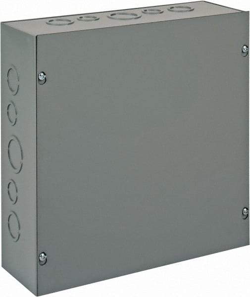 nVent Hoffman - Steel Junction Box Enclosure Screw Flat Cover - NEMA 1, 12" Wide x 12" High x 4" Deep - Industrial Tool & Supply