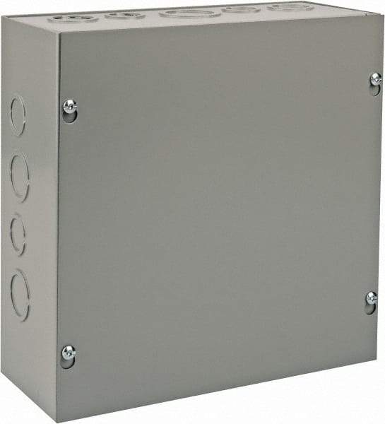 nVent Hoffman - Steel Junction Box Enclosure Screw Flat Cover - NEMA 1, 10" Wide x 10" High x 4" Deep - Industrial Tool & Supply