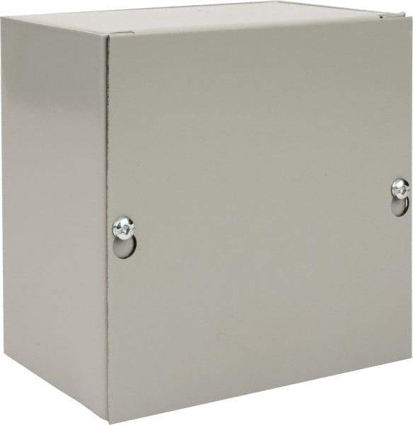 nVent Hoffman - Steel Junction Box Enclosure Screw Flat Cover - NEMA 1, 6" Wide x 6" High x 4" Deep - Industrial Tool & Supply