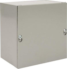 nVent Hoffman - Steel Junction Box Enclosure Screw Flat Cover - NEMA 1, 6" Wide x 6" High x 4" Deep - Industrial Tool & Supply