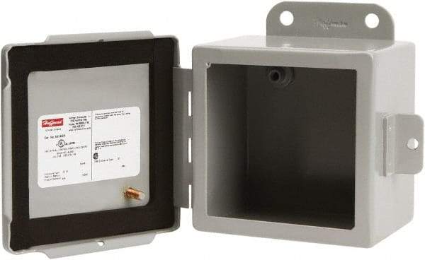 nVent Hoffman - Steel Junction Box Enclosure Hinge Flat Cover - NEMA 12, 13, 12" Wide x 14" High x 6" Deep - Industrial Tool & Supply
