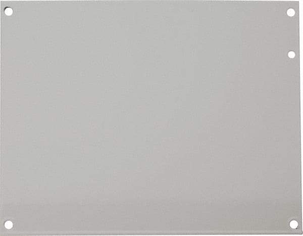 nVent Hoffman - 6-7/8" OAW x 8-7/8" OAH Powder Coat Finish Electrical Enclosure Junction Box Panel - 10" x 8" Box, 14 Gauge Steel, Use with A1084PHC/A1084PHCW/A1287JFGR - Industrial Tool & Supply