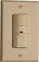 Cooper Wiring Devices - 450 Square Ft. Coverage, Infrared Vacancy Sensor Wall Switch - 600 at 120 V Incandescent, 600 at 120 V Fluorescent, 120 VAC, Ivory - Industrial Tool & Supply