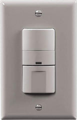 Cooper Wiring Devices - 450 Square Ft. Coverage, Infrared Vacancy Sensor Wall Switch - 600 at 120 V Incandescent, 600 at 120 V Fluorescent, 120 VAC, Almond - Industrial Tool & Supply