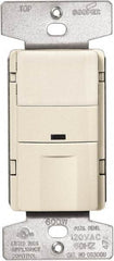 Cooper Wiring Devices - 450 Square Ft. Coverage, Infrared Occupancy Sensor Wall Switch - 600 at 120 V Incandescent, 600 at 120 V Fluorescent, 120 VAC, Light Almond - Industrial Tool & Supply