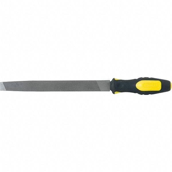 Stanley - 8" Long, Bastard Cut, Flat American-Pattern File - Single Cut, 2.9" Overall Thickness, Handle - Industrial Tool & Supply