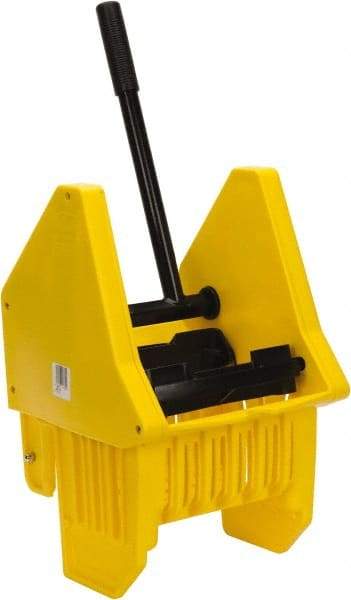 PRO-SOURCE - 32 Qt Plastic Wringer - 11-1/2" Long x 17" High x 12-1/2" Wide, Yellow, Steel Handle - Industrial Tool & Supply