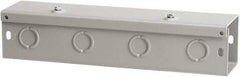 nVent Hoffman - 6" High x 6" Wide x 36" Long, Screw Mount Solid Wall Wire Duct - Gray, 12 Knockouts, Hinged Cover, Steel - Industrial Tool & Supply