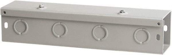 nVent Hoffman - 6" High x 6" Wide x 24" Long, Screw Mount Solid Wall Wire Duct - Gray, 8 Knockouts, Hinged Cover, Steel - Industrial Tool & Supply