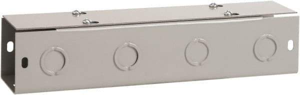 nVent Hoffman - 6" High x 6" Wide x 24" Long, Screw Mount Solid Wall Wire Duct - Gray, 8 Knockouts, Flat Cover, Steel - Industrial Tool & Supply