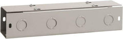 nVent Hoffman - 4" High x 4" Wide x 12" Long, Screw Mount Solid Wall Wire Duct - Gray, 3 Knockouts, Flat Cover, Steel - Industrial Tool & Supply