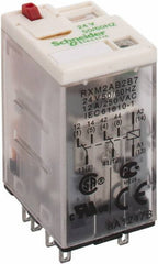 Square D - 8 Pins, 1.2 VA Power Rating, Ice Cube Electromechanical Plug-in General Purpose Relay - 12 Amp at 277 VAC, DPDT, 24 VAC, 21mm Wide x 40mm High x 27mm Deep - Industrial Tool & Supply