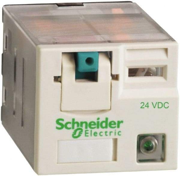 Square D - 11 Pins, Ice Cube Electromechanical Plug-in General Purpose Relay - 15 Amp at 277 V, 3PDT, 24 VDC, 31mm Wide x 39mm High x 27mm Deep - Industrial Tool & Supply