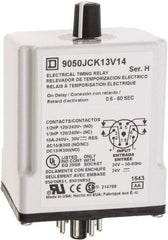 Square D - 8 Pin, 999 hr Delay, DPDT Time Delay Relay - 10 Contact Amp, 24 VAC/VDC - Industrial Tool & Supply