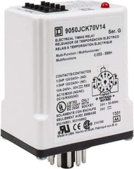 Square D - 11 Pin, 999 min Delay, Multiple Range DPDT Time Delay Relay - 10 Contact Amp, 24 VAC/VDC - Industrial Tool & Supply