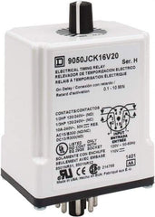 Square D - 8 Pin, 10 min Delay, DPDT Time Delay Relay - 10 Contact Amp, 110 VDC & 120 VAC - Industrial Tool & Supply