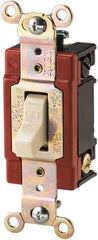 Cooper Wiring Devices - 2 Pole, 120 to 277 VAC, 20 Amp, Industrial Grade, Toggle, Wall and Dimmer Light Switch - 1.3 Inch Wide x 4.19 Inch High, Fluorescent - Industrial Tool & Supply