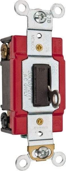 Cooper Wiring Devices - 3 Pole, 120 to 277 VAC, 20 Amp, Specification Grade, Key Lock, Wall and Dimmer Light Switch - 1.31 Inch Wide - Industrial Tool & Supply