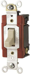 Cooper Wiring Devices - 3 Pole, 120 to 277 VAC, 20 Amp, Specification Grade, Toggle, Wall and Dimmer Light Switch - 1.31 Inch Wide - Industrial Tool & Supply