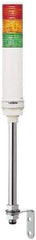 Square D - Red, Green & Orange LED Flashing & Steady Stackable Tower Light with Buzzer - 70 to 85 dB, Tube Mount, IP23 (Vertical Surface), IP54 (Flat Surface), 24 VAC/VDC, 14 to 122°F - Industrial Tool & Supply