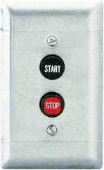 Schneider Electric - 2 Operator, Flush Pushbutton Control Station - Start-Stop (Legend), Momentary Switch, NO/NC Contact, NEMA 1 - Industrial Tool & Supply